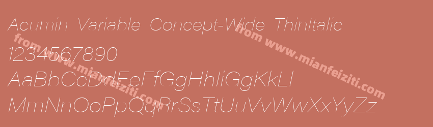 Acumin Variable Concept Wide Thin Italic预览图1