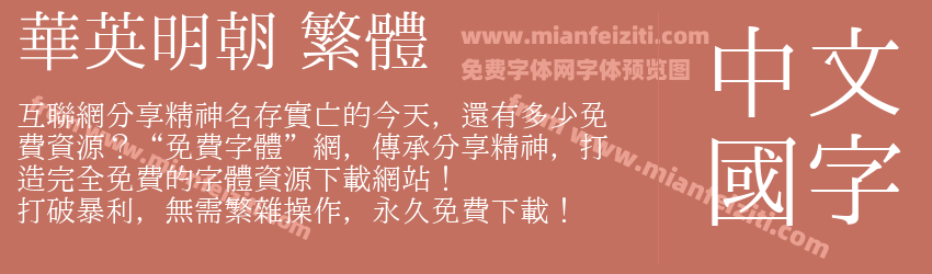 華英明朝 繁體预览图1