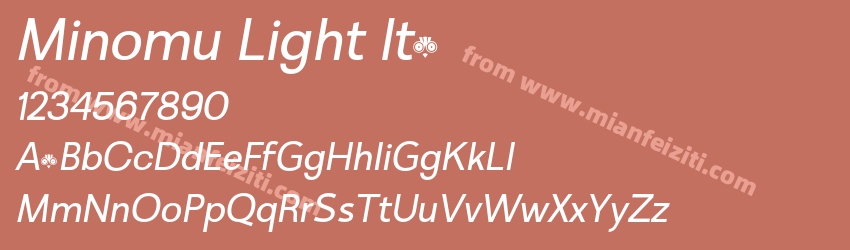 Minomu Light Italic预览图1