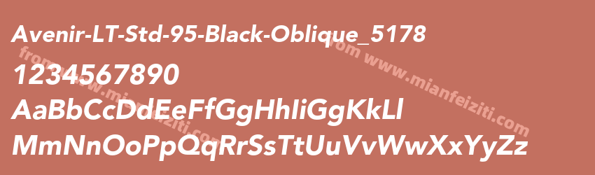 Avenir LT Std 95 Black Oblique_5178预览图1