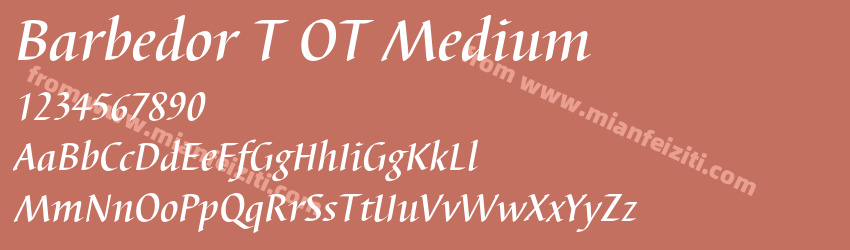 BarbedorTOT Medium Italic预览图1