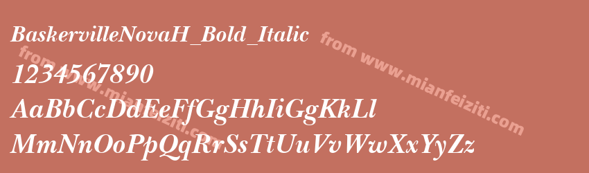 Baskerville NovaH Bold Italic预览图1