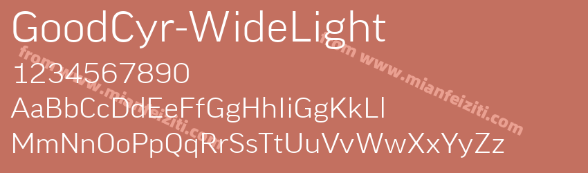 GoodCyr-WideLight字体预览