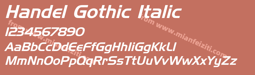 Handel Gothic Italic预览图1