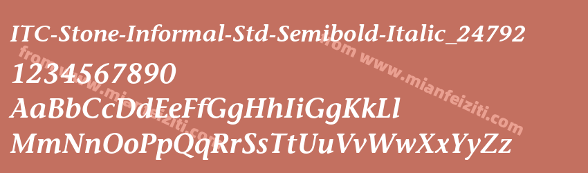 ITC-Stone-Informal-Std-Semibold-Italic_24792字体预览