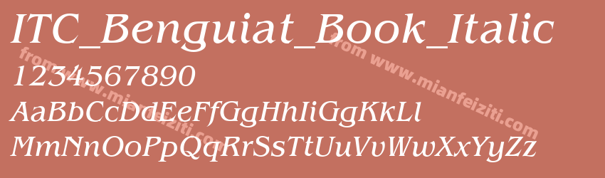 ITC_Benguiat_Book_Italic字体预览