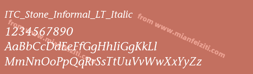 ITC_Stone_Informal_LT_Italic字体预览