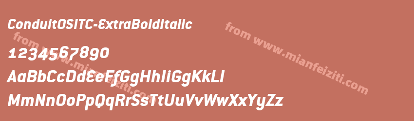 ConduitOSITC-ExtraBoldItalic字体预览
