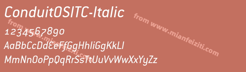 ConduitOSITC-Italic字体预览