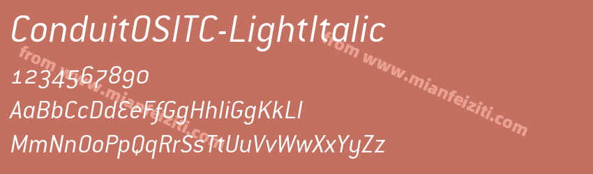 ConduitOSITC-LightItalic字体预览