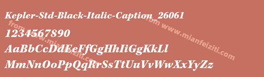 Kepler Std Black Italic Caption_26061预览图1