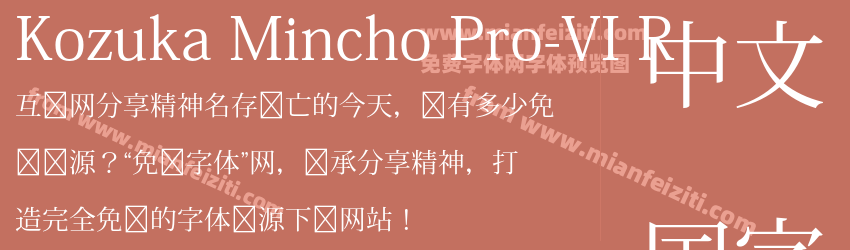 Kozuka Mincho Pro VI R预览图1