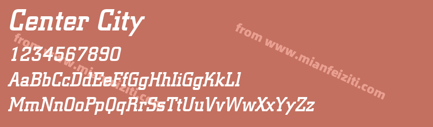 Center City Bold ObliqueSWFTE预览图1
