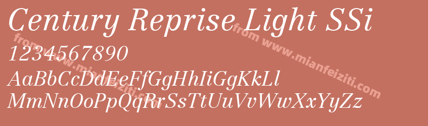 Century Reprise Light S Si Light Italic预览图1