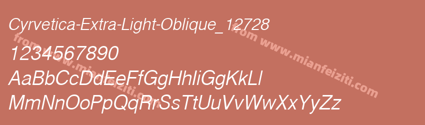Cyrvetica Extra Light Oblique_12728预览图1