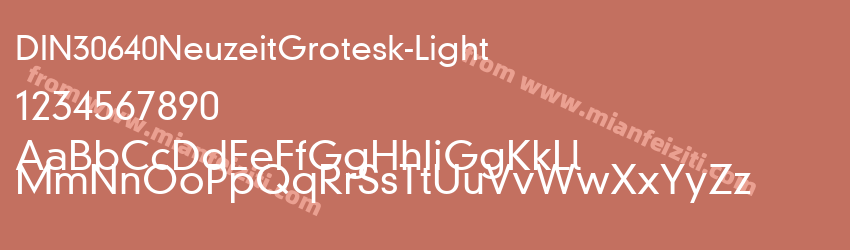 DIN30640NeuzeitGrotesk-Light字体预览
