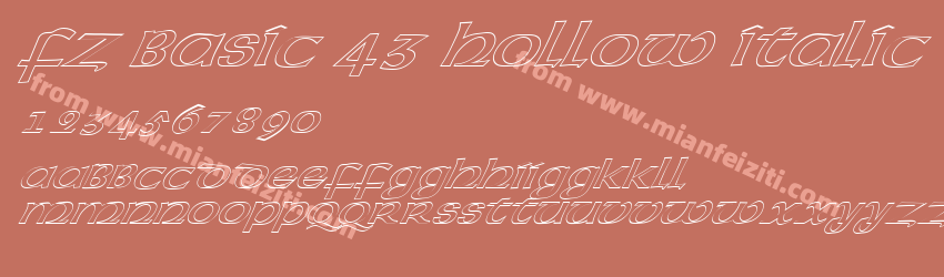 FZ BASIC 43 HOLLOW ITALIC预览图1