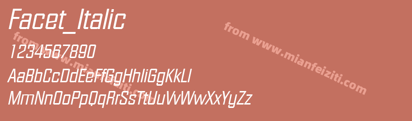 Facet Italic预览图1
