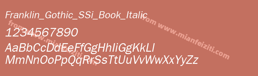 Franklin_Gothic_SSi_Book_Italic字体预览