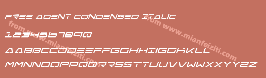 Free Agent Condensed Italic预览图1