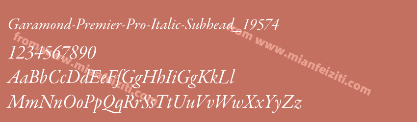 Garamond Premier Pro Italic Subhead_19574预览图1