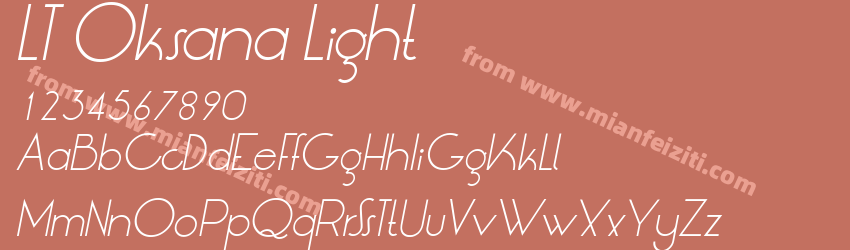 LT Oksana Light Italic预览图1