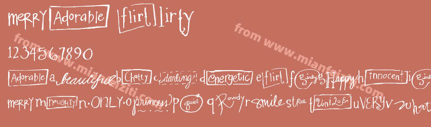 MA Flirty字体预览