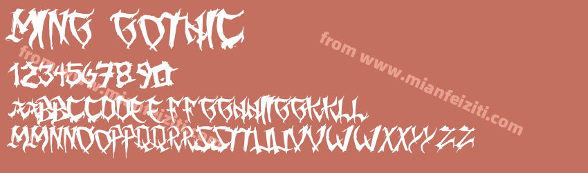 Ming Gothic字体预览