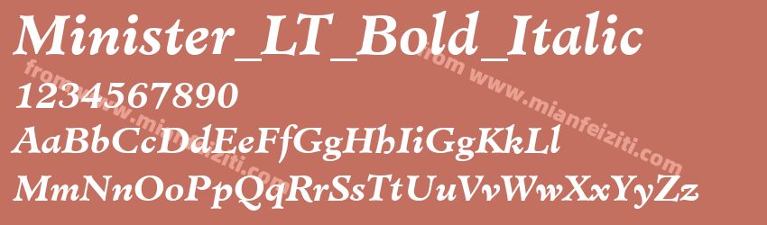 Minister LT Bold Italic预览图1