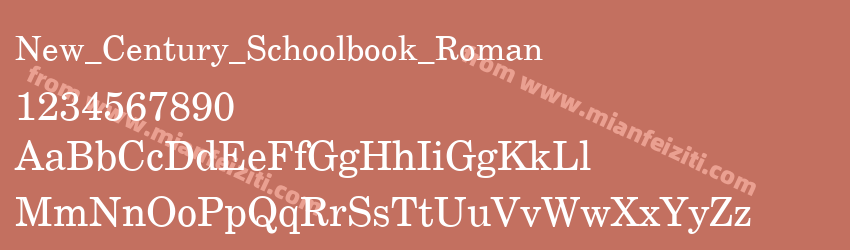 New_Century_Schoolbook_Roman字体预览