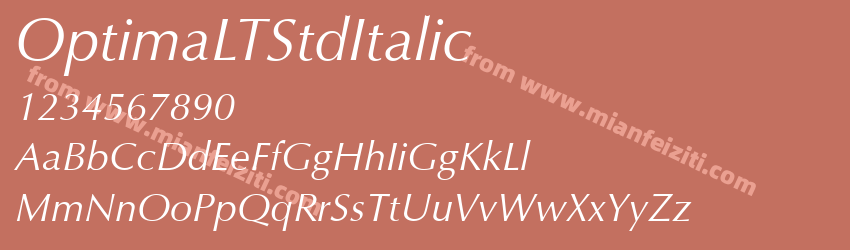 OptimaLT Std Italic预览图1