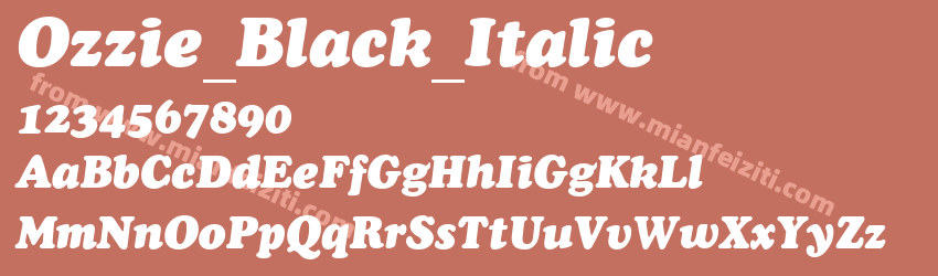 Ozzie Black Italic预览图1