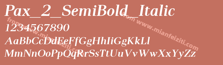 Pax_2_SemiBold_Italic字体预览