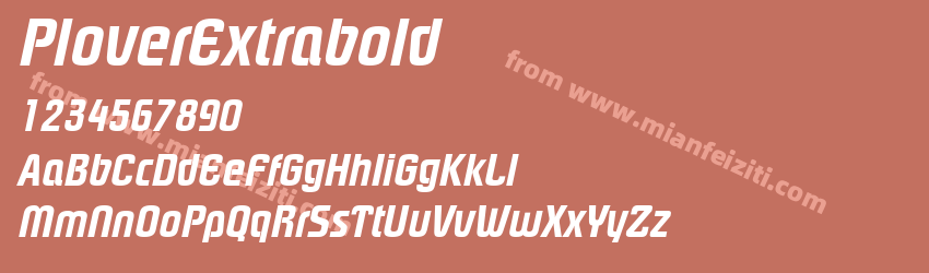 Plover Extrabold Italique预览图1
