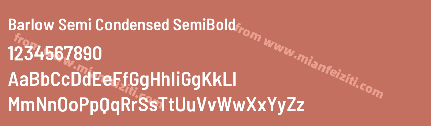 Barlow Semi Condensed Semibold预览图1