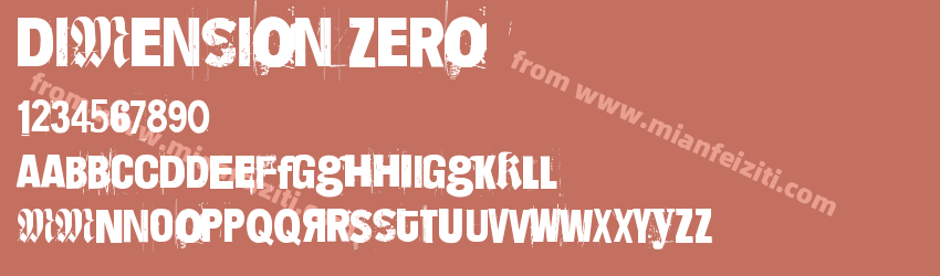Dimension Zero字体预览