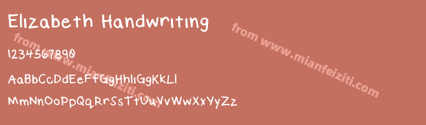 Elizabeth Handwriting Medium预览图1