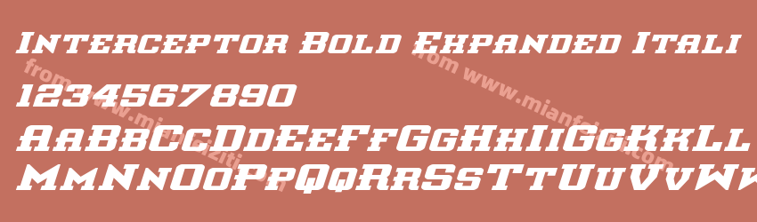 Interceptor Bold Expanded Italic预览图1