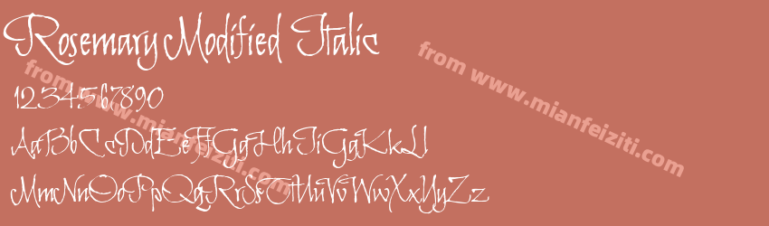 Rosemary Modified Italic字体预览