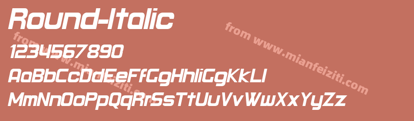 Round-Italic字体预览