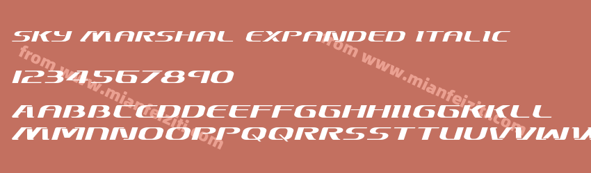 Sky Marshal Expanded Italic预览图1