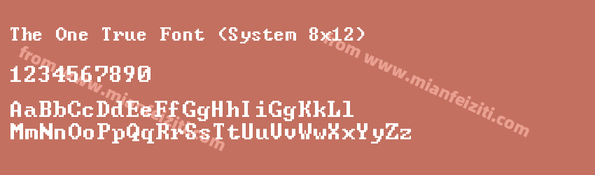 The One True Font (System 8x12)字体预览