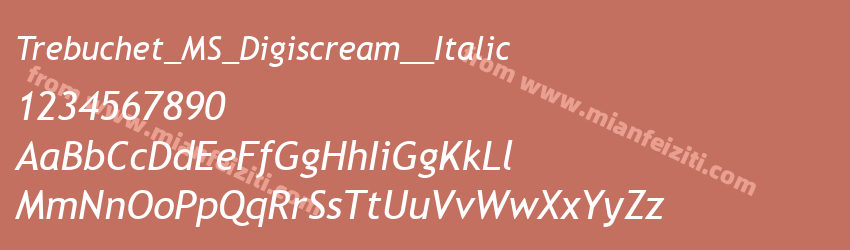 Trebuchet MS Digiscream Italic预览图1
