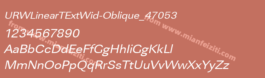 URW LinearT Regu Extr Wide Obli预览图1