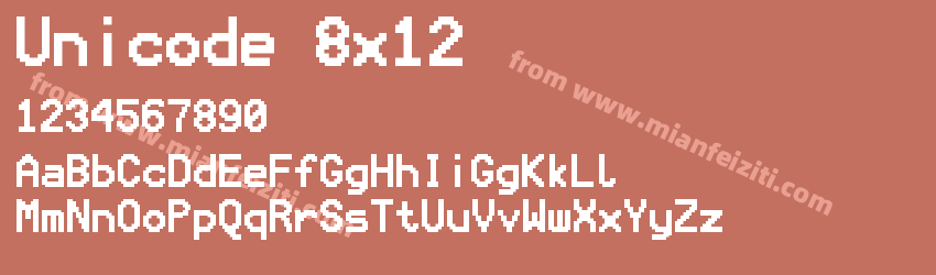 Unicode 8x12字体预览