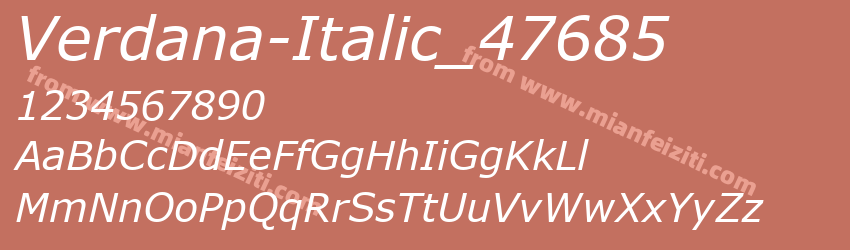 Verdana Italic_47685预览图1