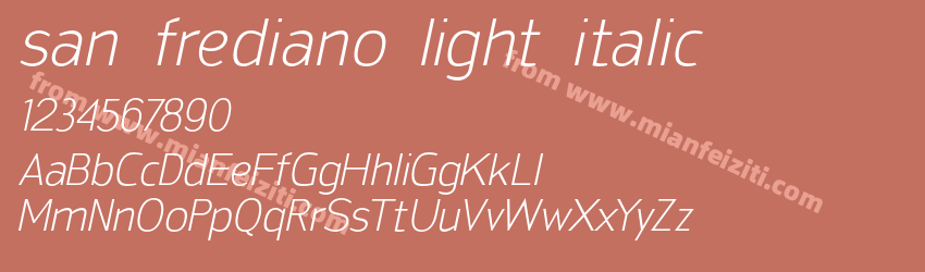 san-frediano-light-italic字体预览