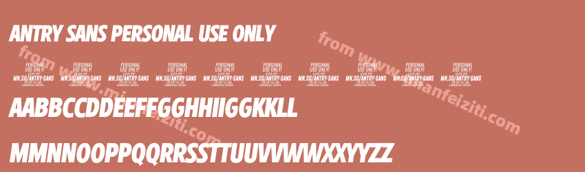 Antry Sans PERSONAL USE ONLY Italic预览图1