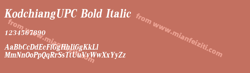 KodchiangUPC Bold Italic字体预览