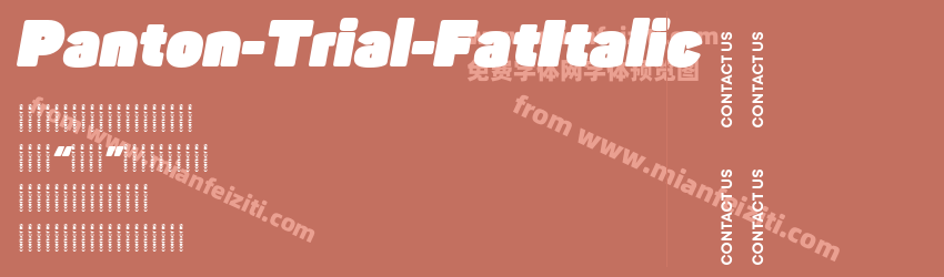 Panton-Trial-FatItalic字体预览